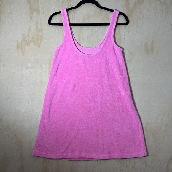 Zara Women’s Pink Terrycloth Dress Size Medium Beach Comfy Mini Coverup - Picture 4 of 7